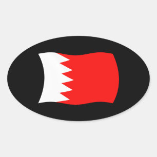 Bahrain-Flaggen-Aufkleber Ovaler Aufkleber