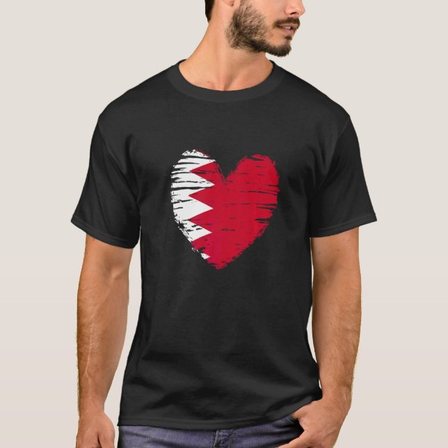 Bahrain Herz Bahraini Flagge Bahraini Preis T-Shirt (Vorderseite)