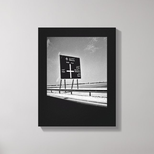 Bahrain Highway Sign Leinwanddruck (Vorderseite)