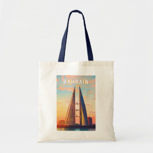 Bahrain Illustration Reise Kunst Vintage Tragetasche