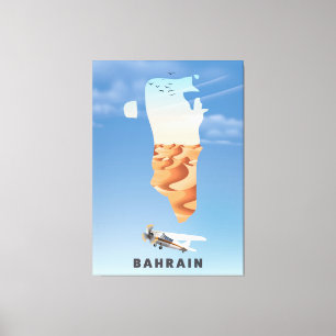 Bahrain Illustrierter Reiseposter-Druck. Leinwanddruck