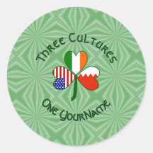 Bahrain Irland USA Kleeblatt Flag Personalisiert