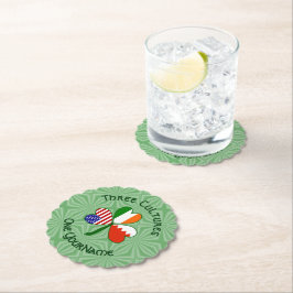 Bahrain Irland USA Kleeblatt Flag Personalisiert Untersetzer