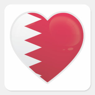 Bahrain-Liebe Quadratischer Aufkleber