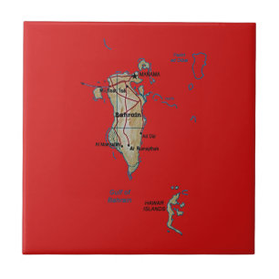 Bahrain Map Tile Fliese