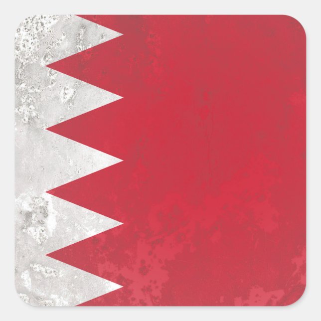 Bahrain Quadratischer Aufkleber (Vorderseite)