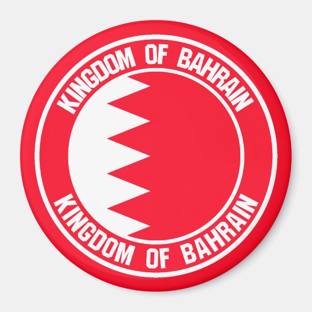Bahrain Runde Emblem Magnet (Vorne)