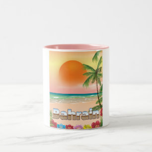 Bahrain-Strand-Reiseplakat Zweifarbige Tasse
