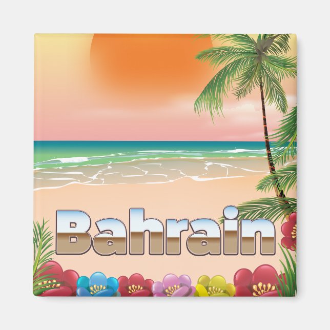 Bahrain-Strandreiseplakat Magnet (Vorne)
