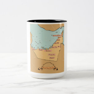 Bahrain Vintage-Reisekarte Zweifarbige Tasse