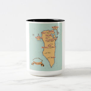 Bahrain Vintage-Reisekarte Zweifarbige Tasse