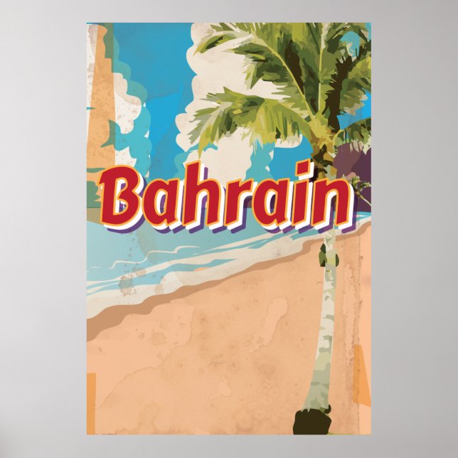 Bahrain Vintage Reiseplakat Poster (Vorne)