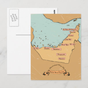 Bahrain Vintage Reiseplan Postkarte