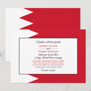 Bahraini Flag, Flagge Bahrains Hochzeit Einladung