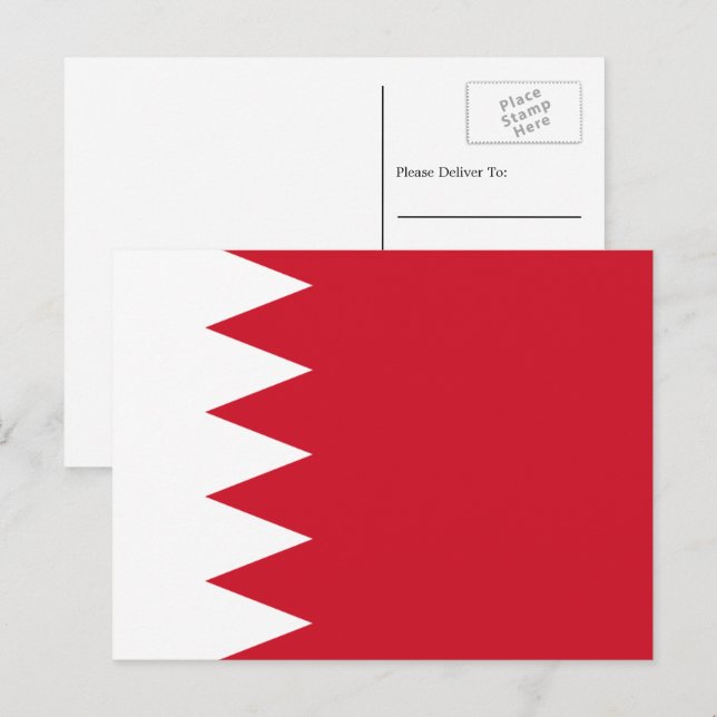 Bahraini-Flagge, Flagge Bahrains Postkarte (Vorne/Hinten)
