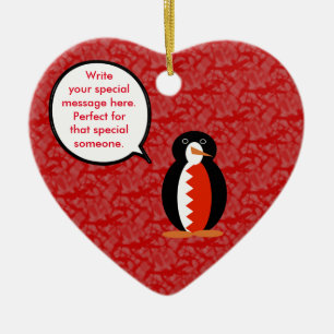 Bahrainische Flaggenfeier Frau Pinguin Sprechen Keramikornament