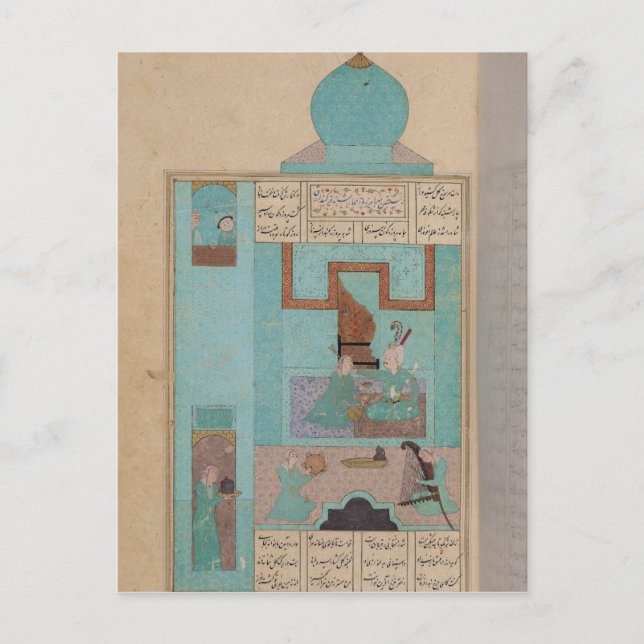 Bahram besucht eine Prinzessin im Türkis Postkarte (Vorderseite)
