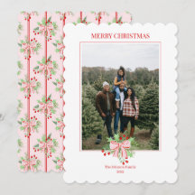 Baies d'aquarelle de Noël & Invitation Holly