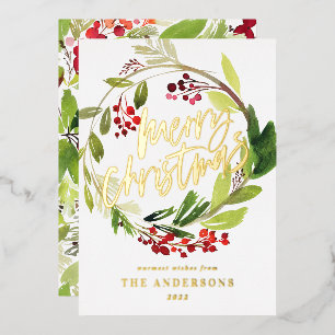 Baies d'aquarelle et verdure Vacances Wreath