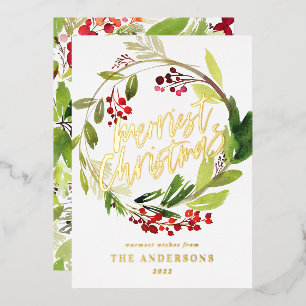 Baies d'aquarelle et verdure Vacances Wreath