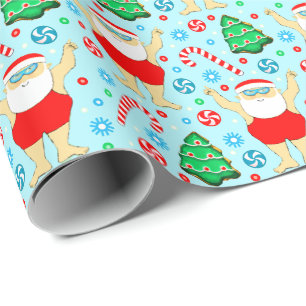 Baignade Noël Vacances Papier cadeau