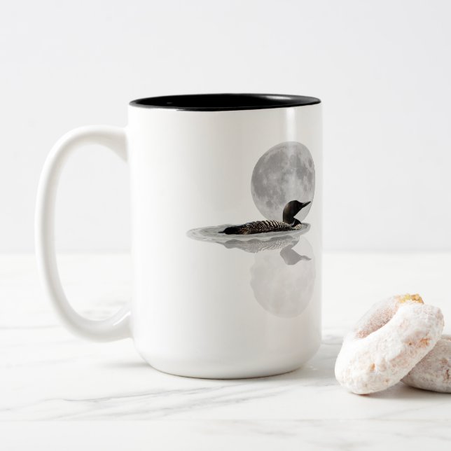 Baignades De Loon Dans La Mug De Café Lune (Avec donut)