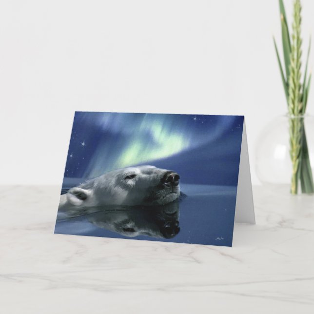 BAIGNOIRE À OURS POLAIRE Carte de voeux (Devant)