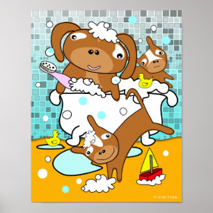 Baignoire Poster de Chiot 4