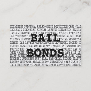 Bail Bonds Mots Légaux Carte de visite