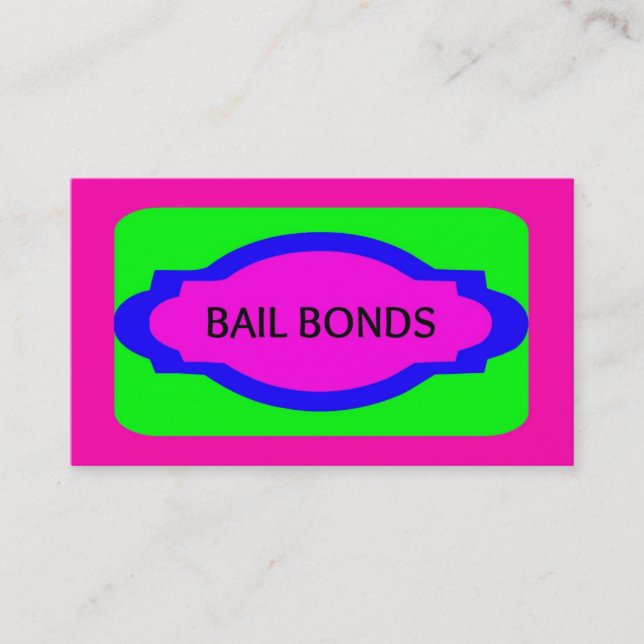 Bail Bonds Neo Colors Business Card Visitenkarte (Vorderseite)
