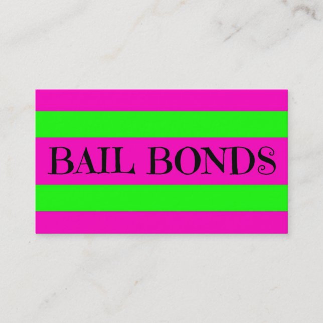 Bail Bonds Neon Colors Visitenkarte (Vorderseite)