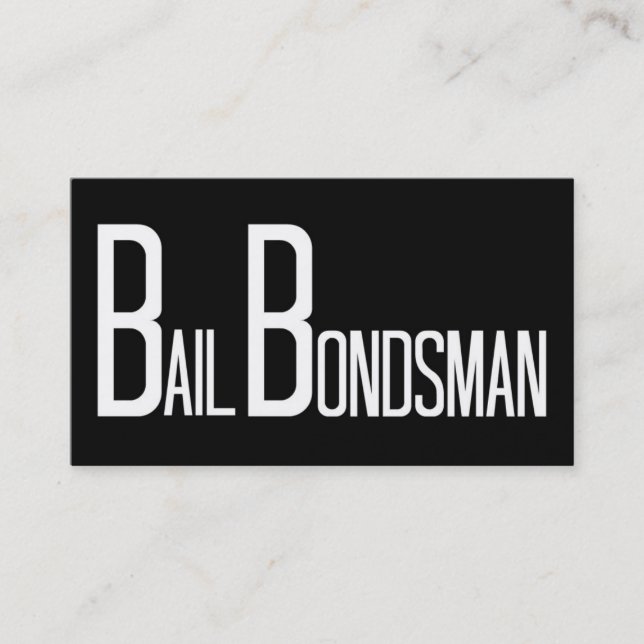 Bail Bondsman Black Simple Carte de visite (Devant)