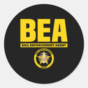 Bail Enforcet Agent Fugitive Bounty Junters Unifor Runder Aufkleber