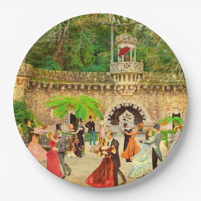  Bailando vals en la Quinta da Regaleira, Portugal Pappteller (Vorderseite)