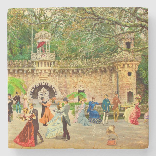 Bailando vals en la Quinta da Regaleira (Portugal Steinuntersetzer (Vorderseite)