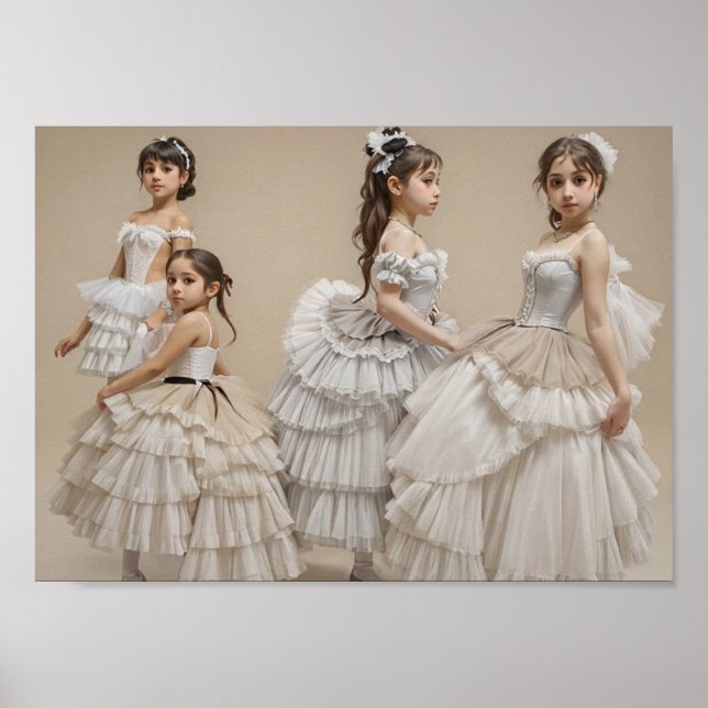  Bailarinas con trajes románticos Poster (Vorne)
