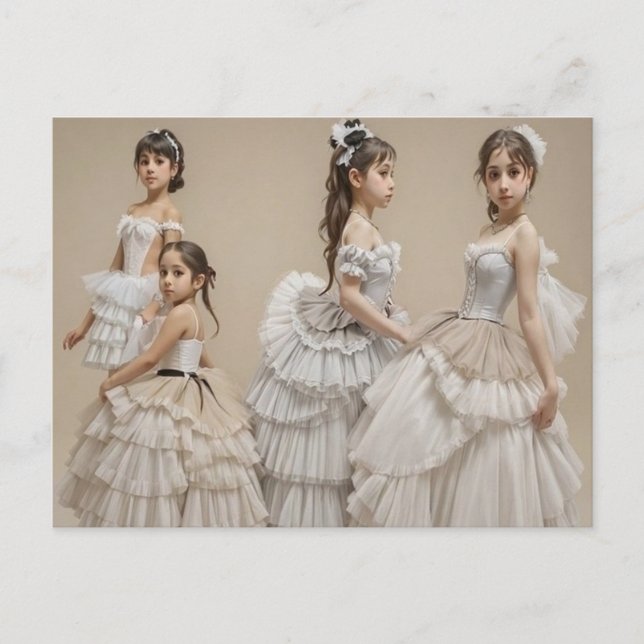 Bailarinas con trajes románticos postkarte (Vorderseite)