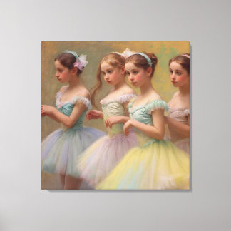 Bailarinas en el estilo de Degas en tonos suaves Leinwanddruck