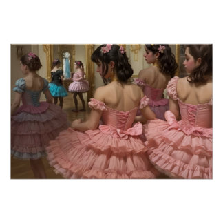 Bailarinas en una gran sala de estilo rocóco poster