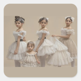 Bailarinas románticas quadratischer aufkleber