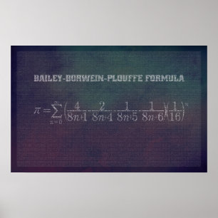 Bailey-Borwein-Plouffe Formule Pi - Poster Math
