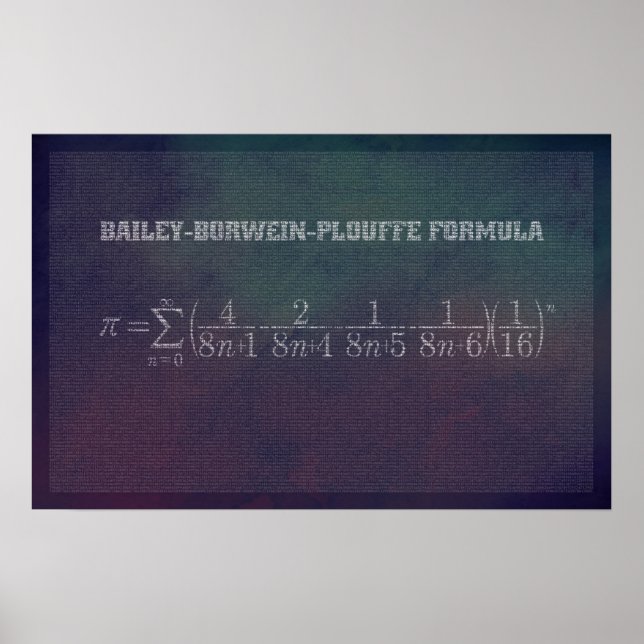 Bailey-Borwein-Plouffe Formule Pi - Poster Math (Devant)