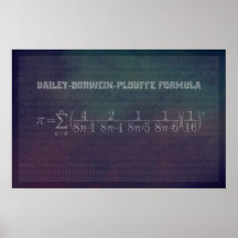 Bailey-Borwein-Plouffe Pi Formel - Math Poster
