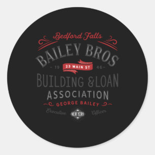Bailey Brothers Gebäude Loan Runder Aufkleber