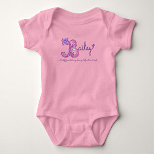 Bailey Girls B Name bedeutet Monogramm-Shirt Baby Strampler
