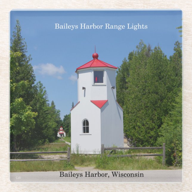 Baileys Harbour Range Lights Glas Untersetzer (Vorderseite)