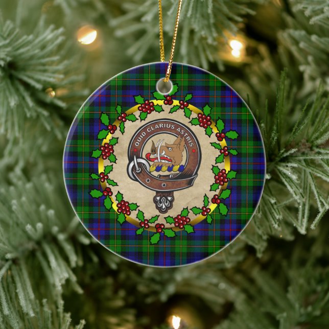 Baillie Clan Abzeichen & Tartan Personalisierte We Keramik Ornament (Baum)