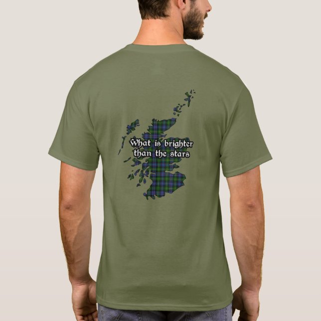 Baillie Clan Abzeichen und Tartan Adult T-Shirt (Rückseite)