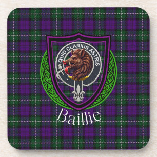 Baillie Schottischer Clan-Tartan und -Wappen Getränkeuntersetzer