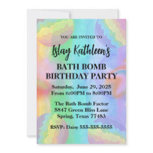Bain Bombe Anniversaire Fête Invitation